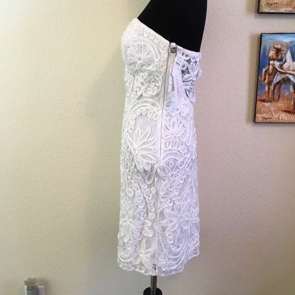 Sue Wong Lace Beaded Ivory Strapless Dress Size 0 - Picture 8 of 8